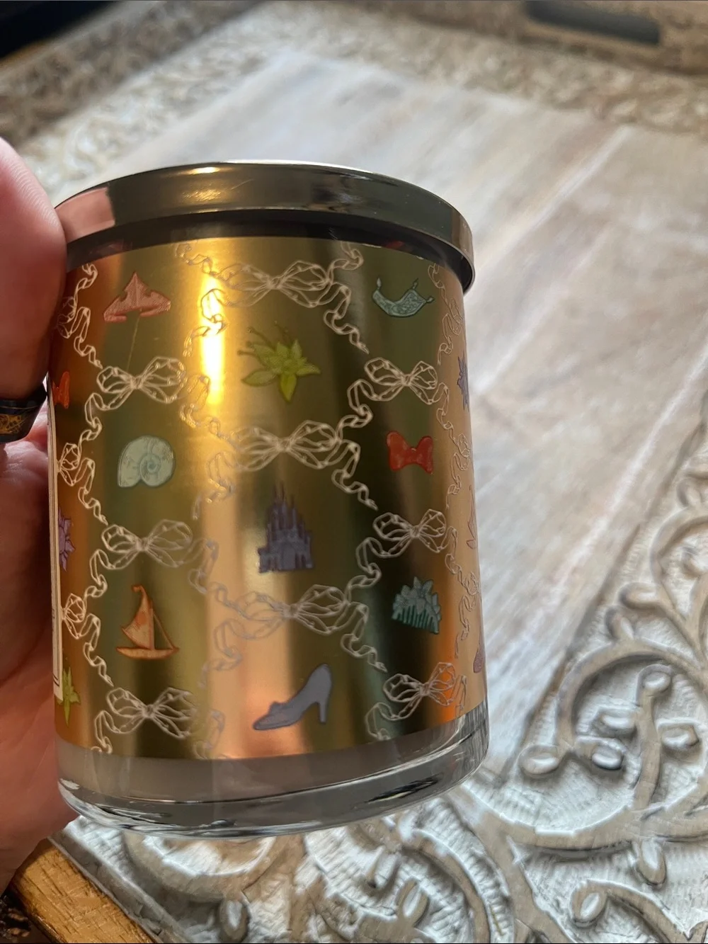 Bath & Body Works Disney Princess Single Wick Candle - Pink & Gold Accents